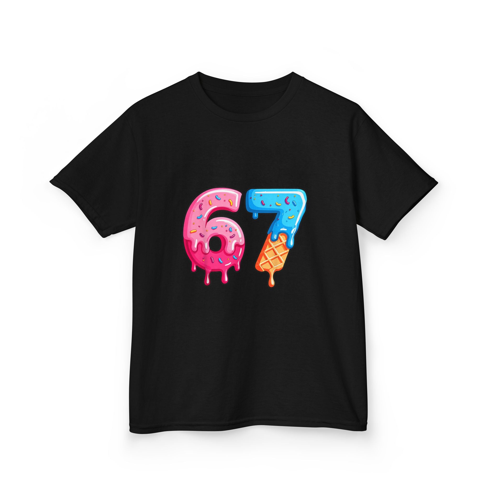 Kids Colorful Drip Number Tee, Fun Kids Shirt, Birthday Gift, Party Outfit, Summer Wear, Colorful Kids Apparel