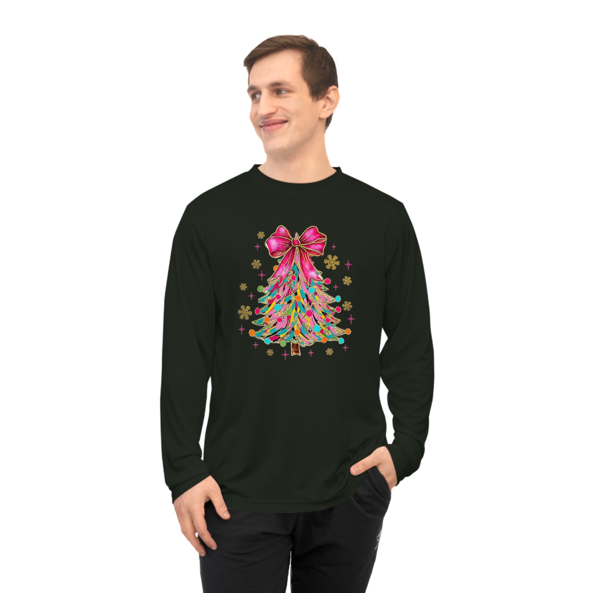 Christmas Tree Long Sleeve Shirt | Unisex Holiday Apparel, Festive Activewear, Winter Gift, Family Gathering, Cozy Christmas Outfit