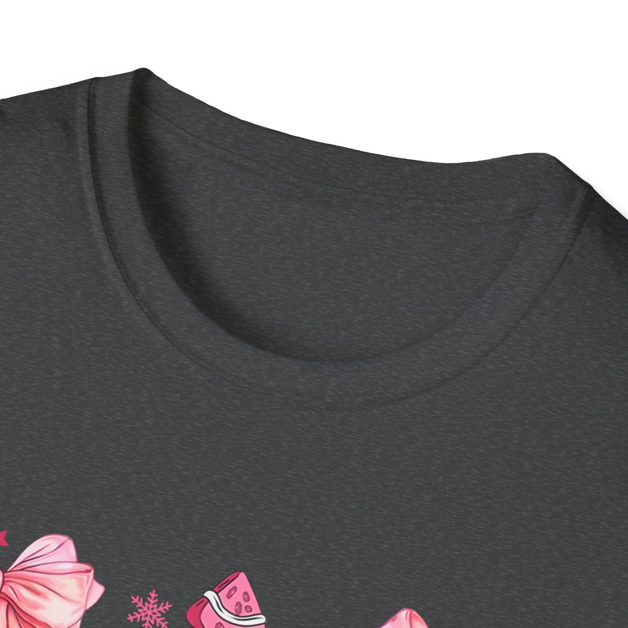 Adult Pink Christmas Tree T-Shirt, Unisex Holiday Tee, Cute Christmas Apparel, Gift for Her, Cozy T-Shirt, Christmas Decor