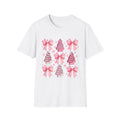 Adult Pink Christmas Tree T-Shirt, Unisex Holiday Tee, Cute Christmas Apparel, Gift for Her, Cozy T-Shirt, Christmas Decor